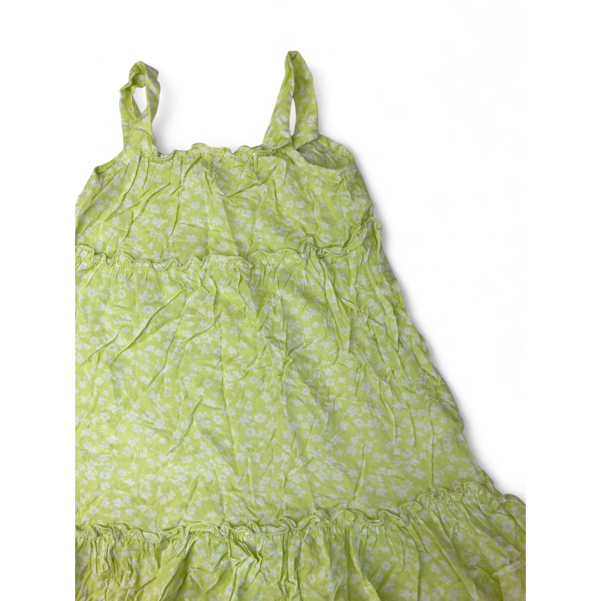 4-5Y Citron Yellow & White Floral Viscose Tiered Dress - Superbalist