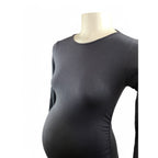 Small-Medium - Charcoal Grey Bodycon Maternity Dress -AH