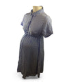 Size 38 - Blue & White Stripe Maternity & Nursing Viscose Shirt Dress - Oakridge Maternity