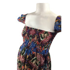 Size  34 - Colourful Paisley Shirred Maternity & Nursing Dress - Oakridge Maternity
