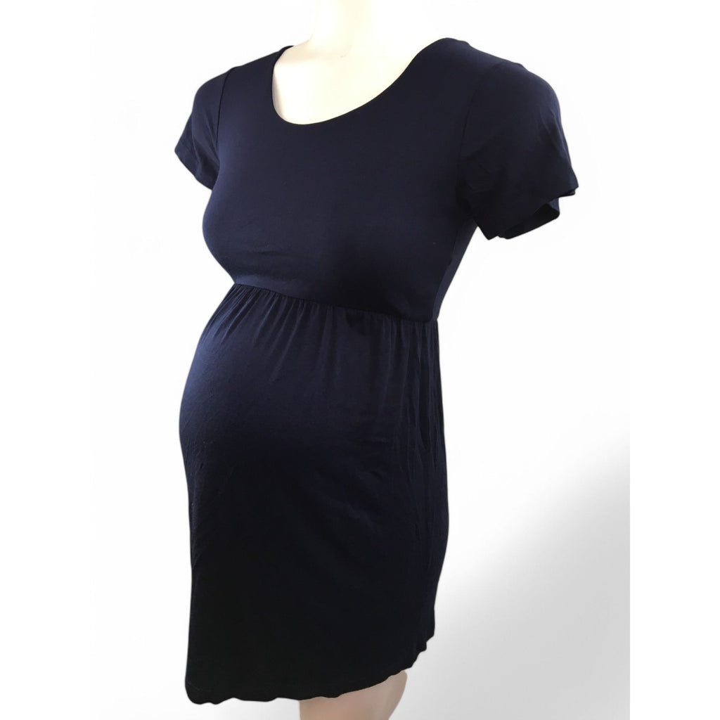 Small - Navy Blue Babydoll Maternity Tunic - Absolute Maternity