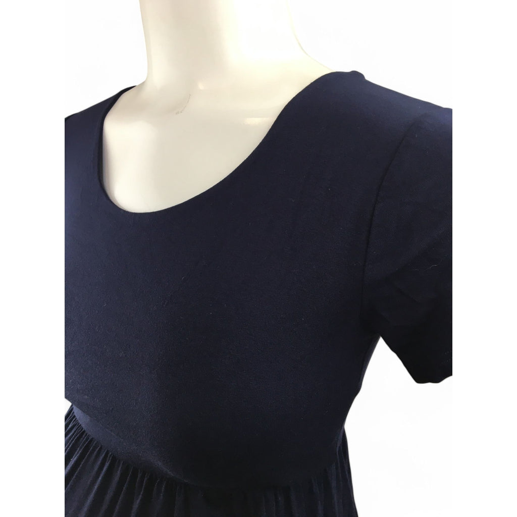 Small - Navy Blue Babydoll Maternity Tunic - Absolute Maternity