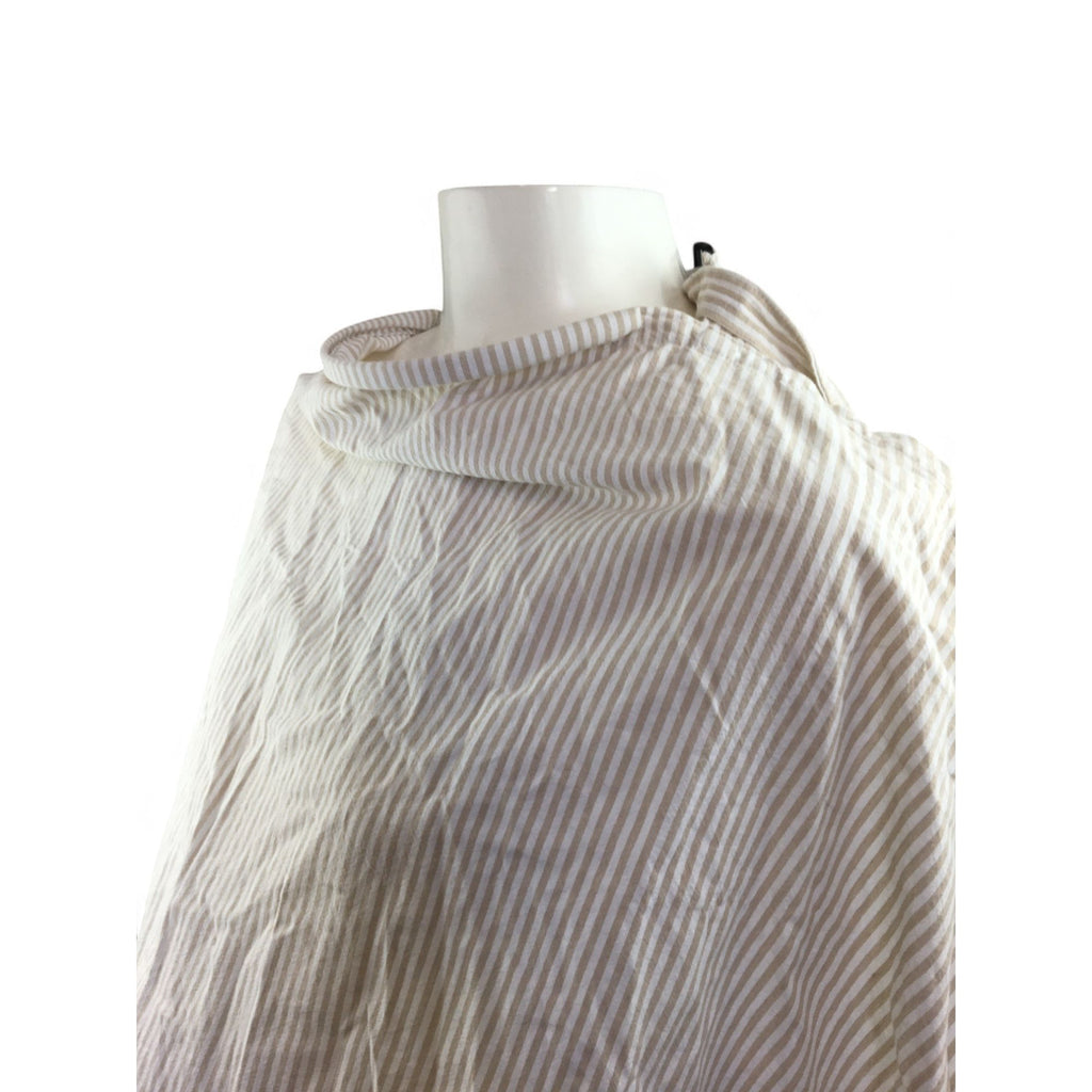 One Size - Beige Stripe Apron Nursing Cover - Nest