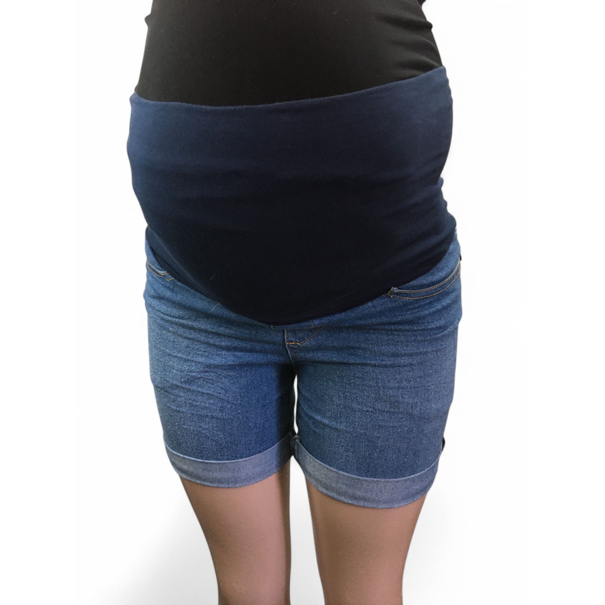 Size 32 - Light Blue Denim Maternity Shorts - Cherry Melon