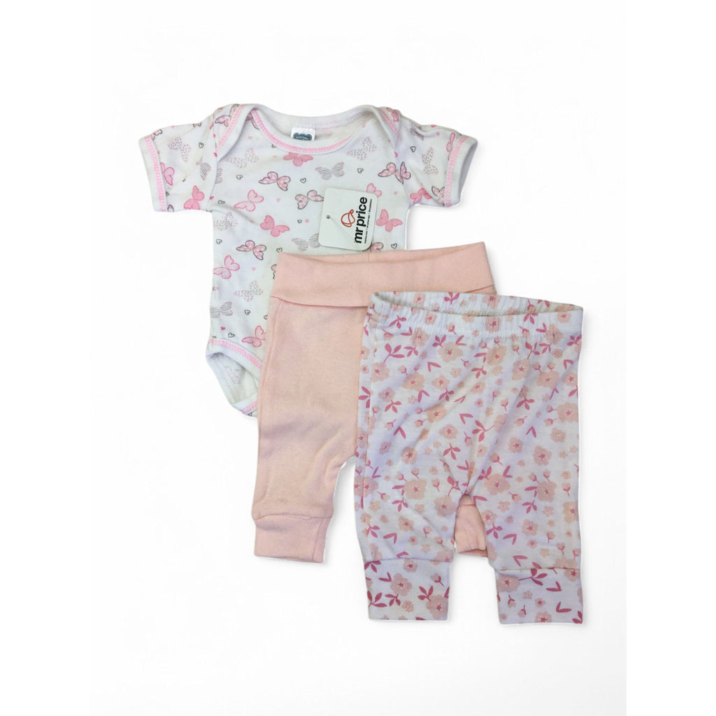 Newborn Pink & White Bodysuit & Leggings - Ackermans, Mr Price