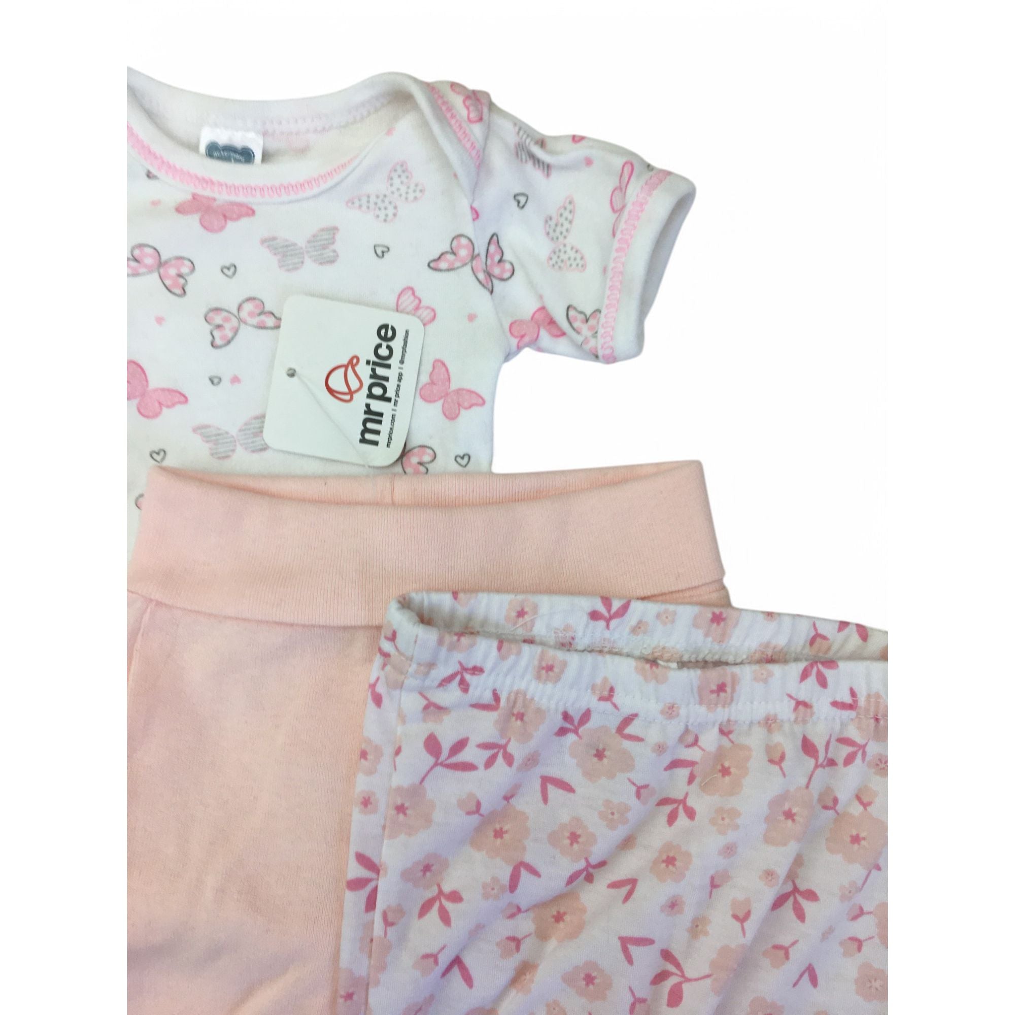 Newborn Pink & White Bodysuit & Leggings - Ackermans, Mr Price