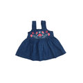 1-3M Light Blue Poppy Embroidered Denim Baby Doll Top - Woolworths