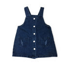 12-18M Dark Blue Denim Snap Dungaree Dress - Clicks