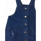 12-18M Dark Blue Denim Snap Dungaree Dress - Clicks