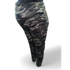 XXL - Green Camoflage Printed Maternity Leggings - Shein