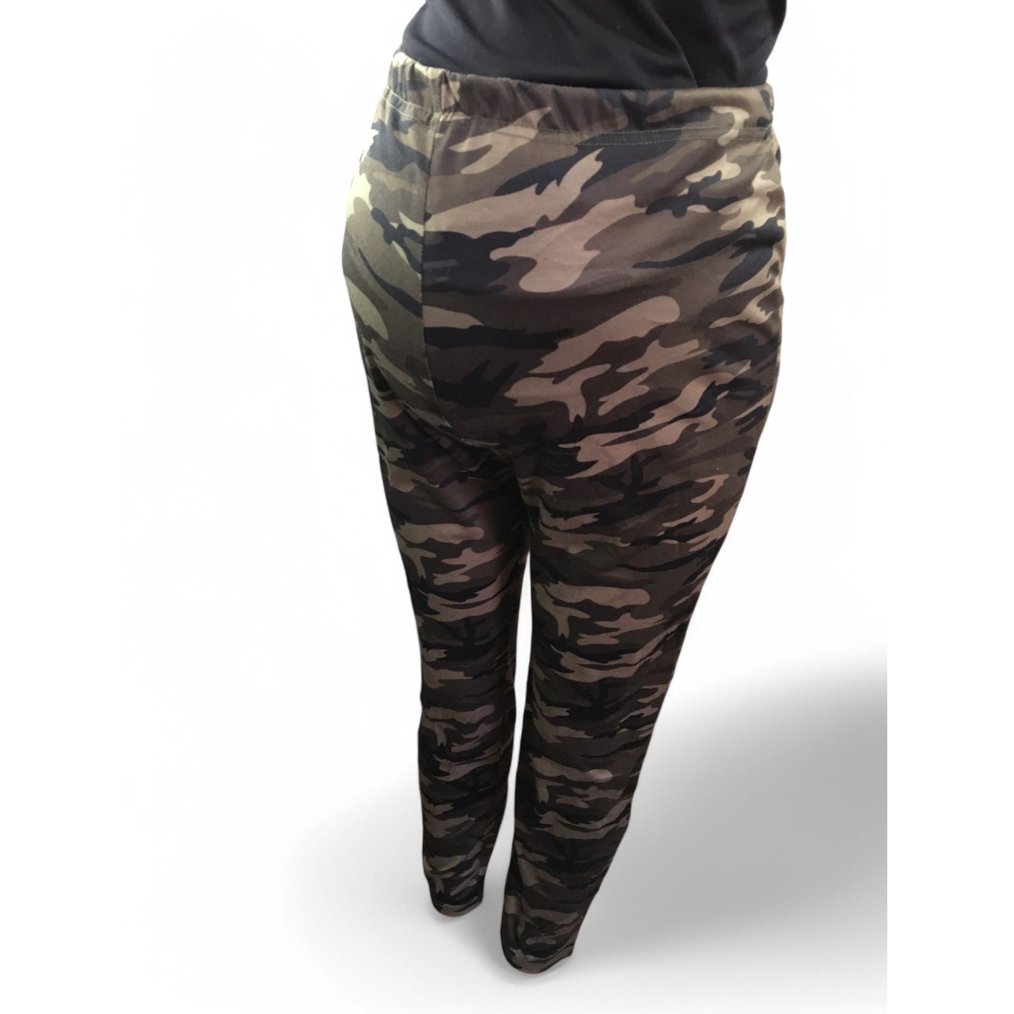 XXL - Green Camoflage Printed Maternity Leggings - Shein