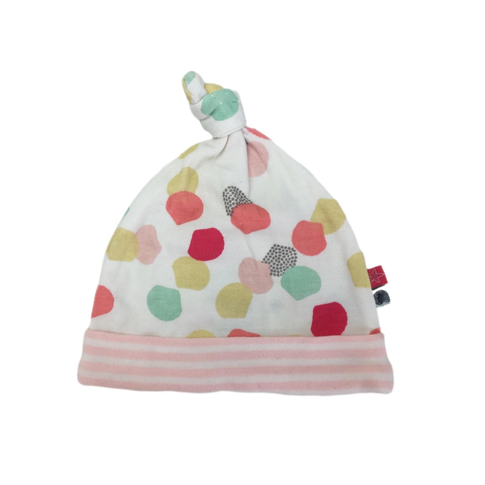 NB White & Pastel Multicolour Dotted Knot Beanie - Mamas & Papas
