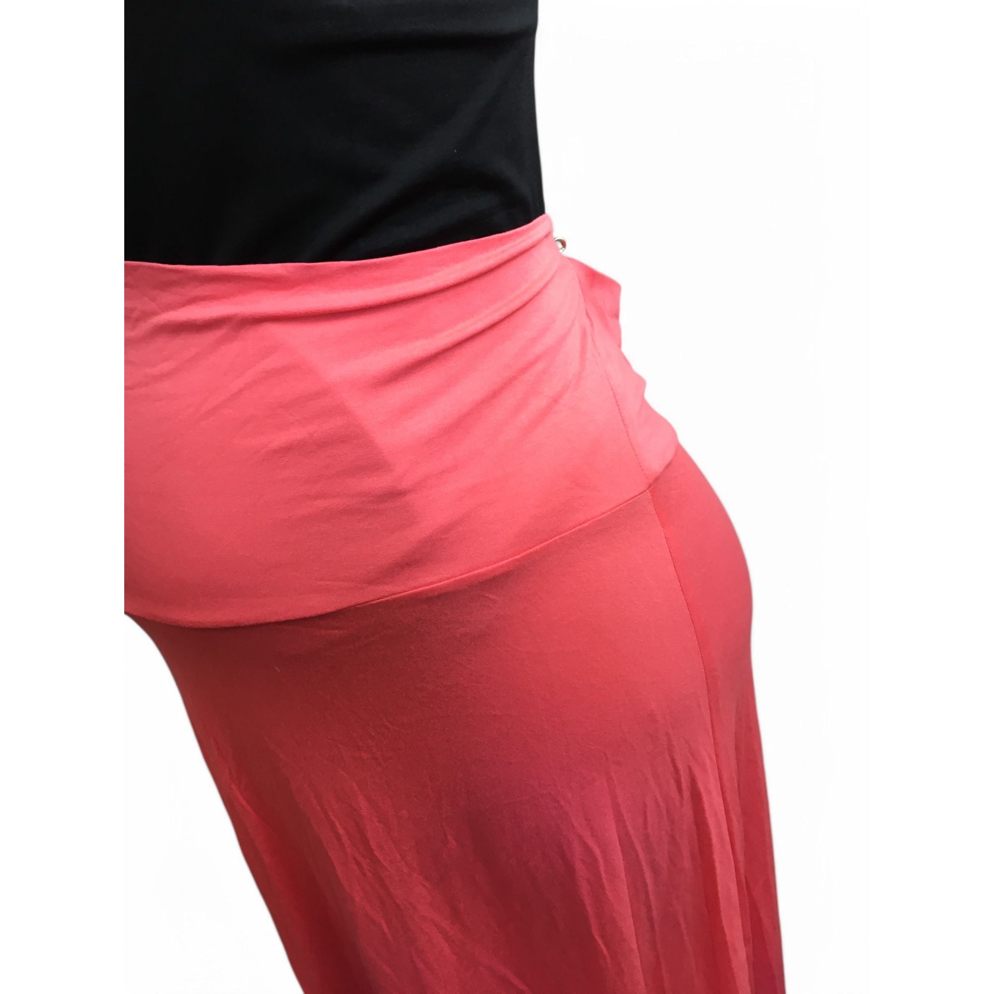 Size 32 - Coral Jersey Maxi Maternity Skirt - Bellyssimo