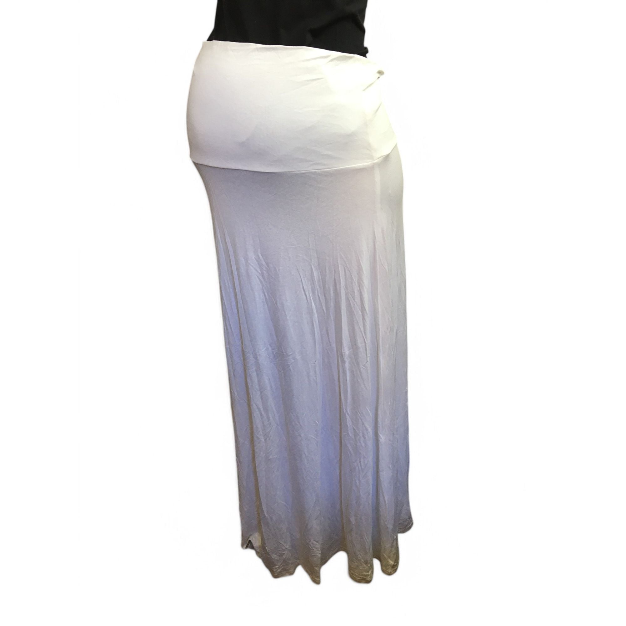 Size 36 -  White Jersey Knit Maternity Maxi Skirt - Bellyssimo