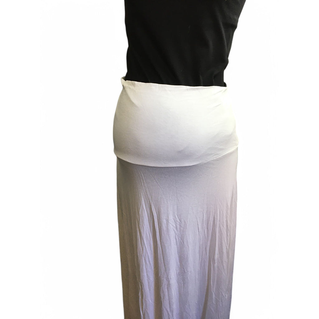Size 36 -  White Jersey Knit Maternity Maxi Skirt - Bellyssimo