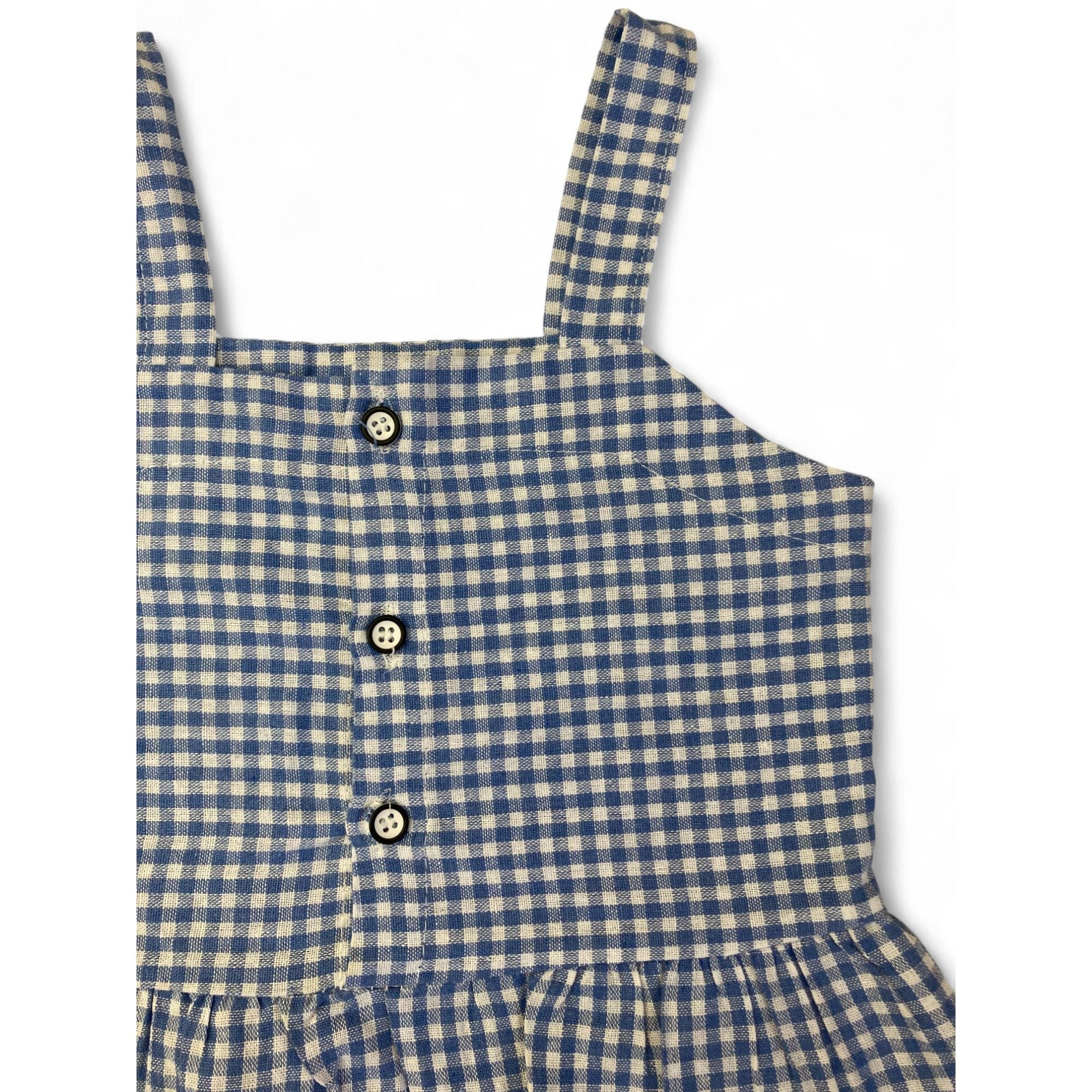 4-5Y Blue & White Gingham Peplum Top - Pop Candy