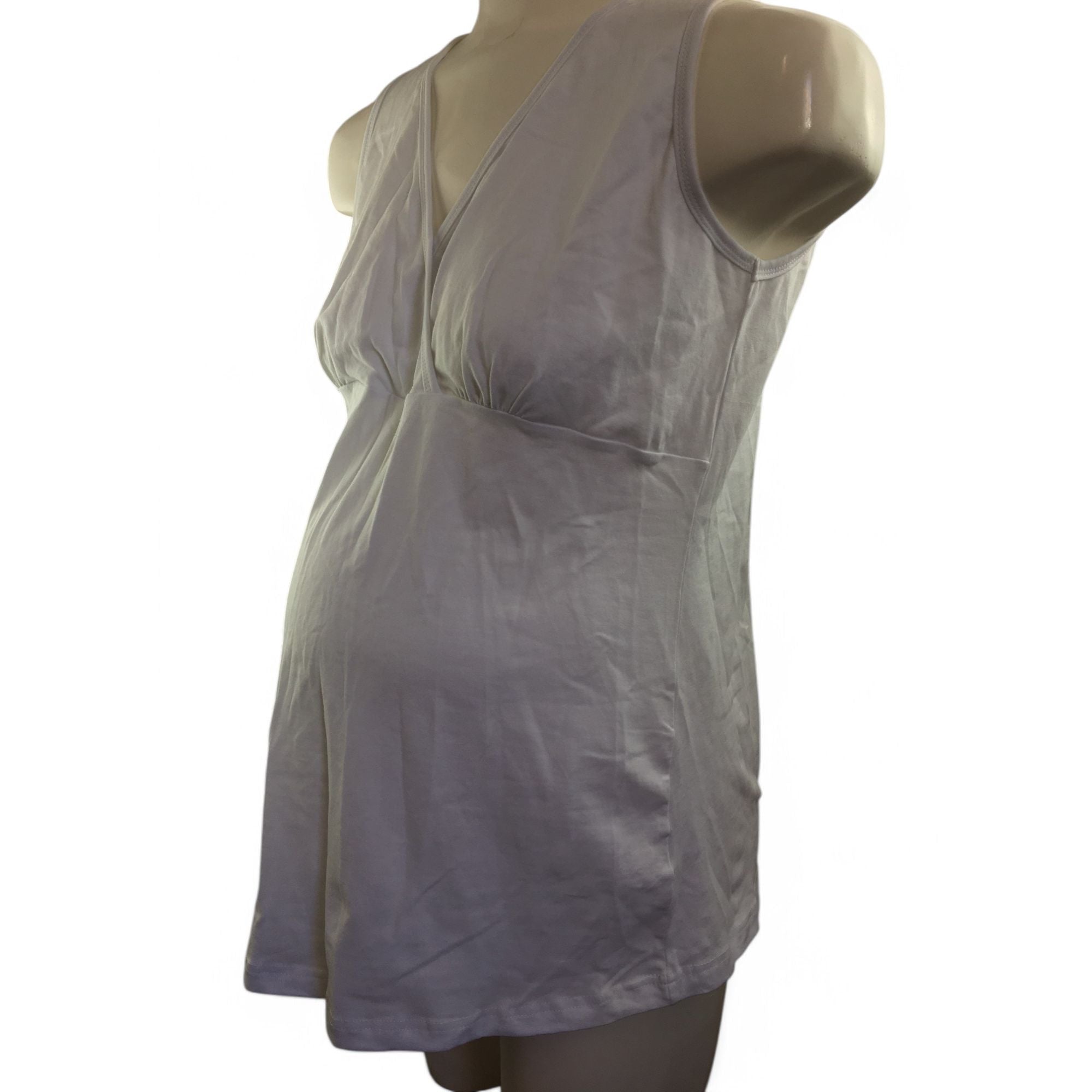Size 34 - White Crossover Maternity & Nursing Top - Bellyssimo