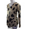 Small - Beige & Black Leopard Print Long Sleeve Top