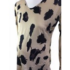 Small - Beige & Black Leopard Print Long Sleeve Top