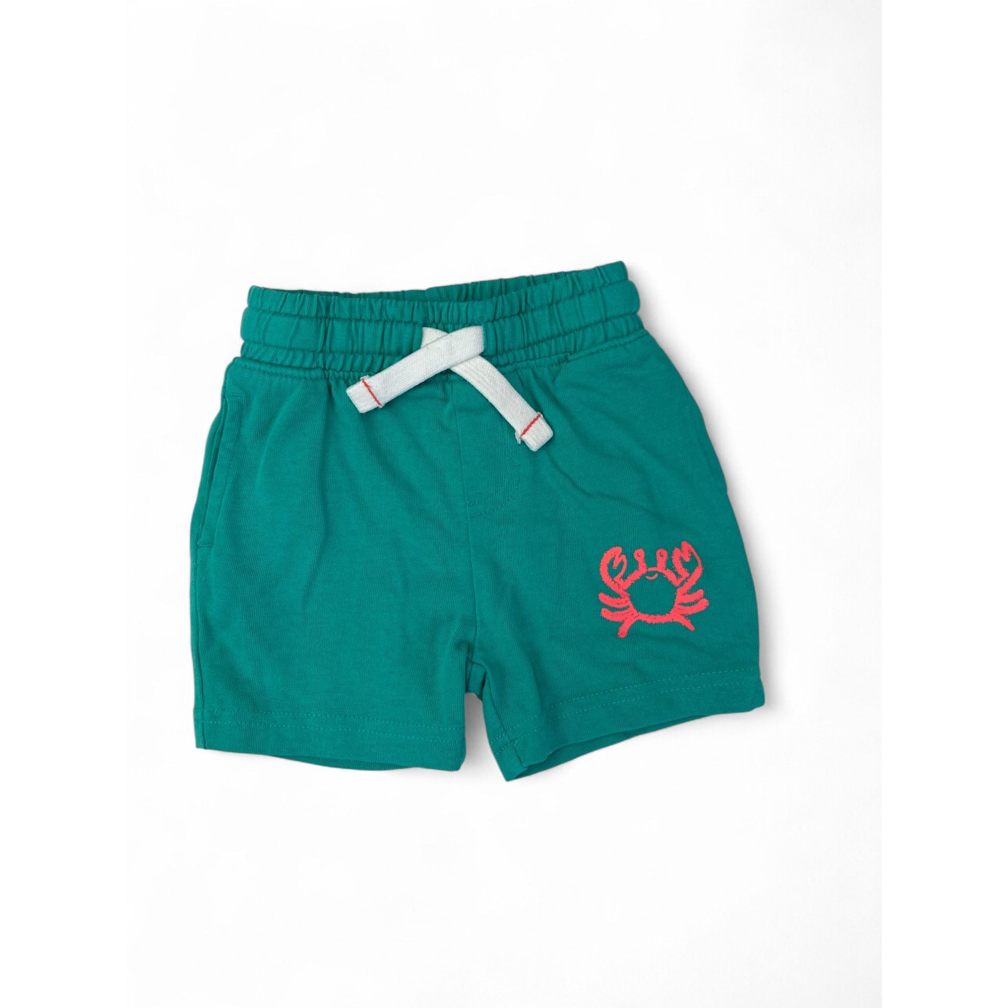 3-6M Aqua & Coral Crab Shorts - Mothercare