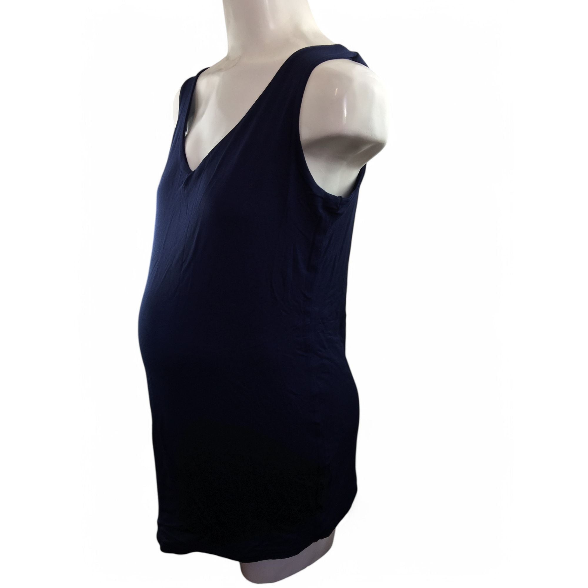 Size 40 - Navy Blue V Neck Maternity Sleeveless Tank