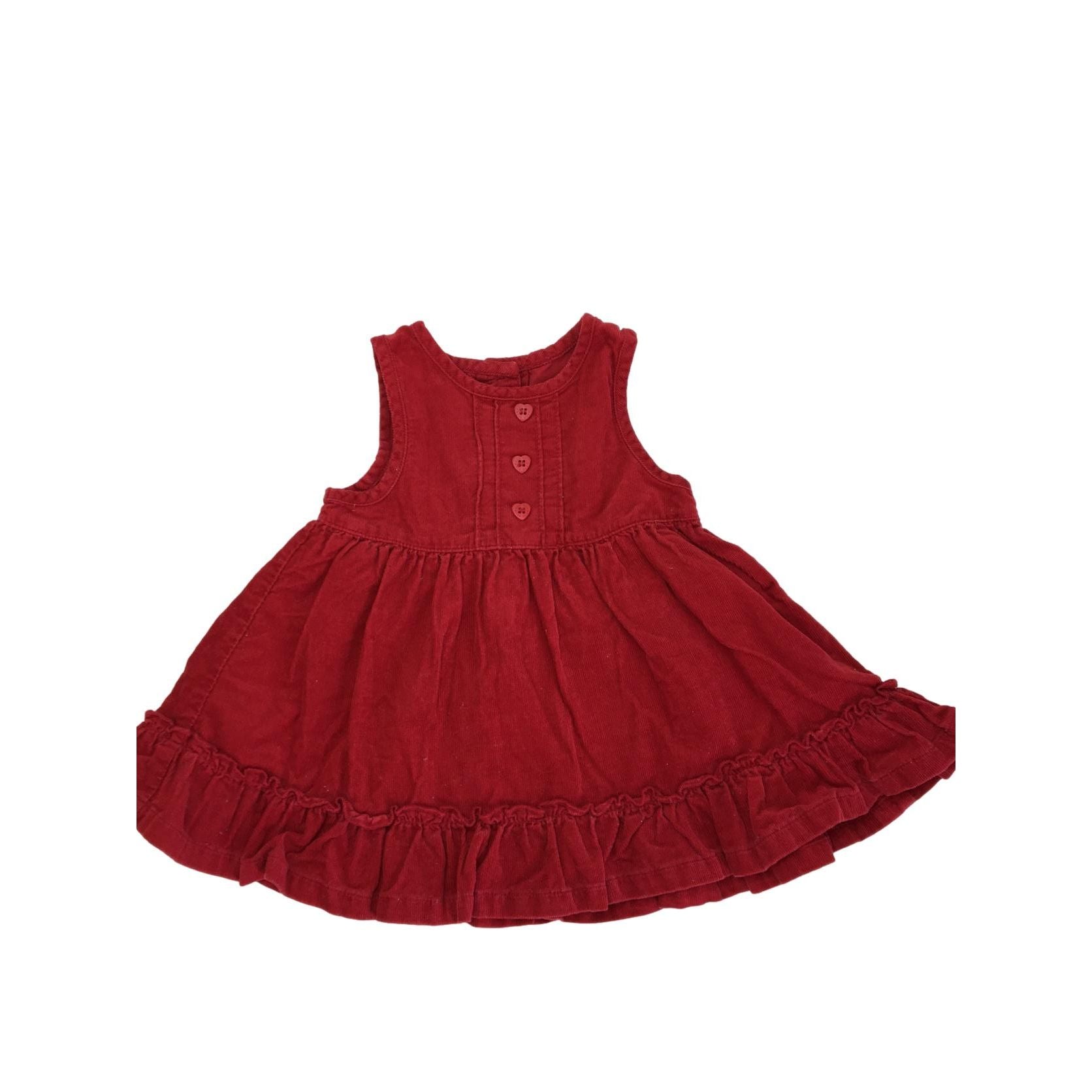 0-3M Red Heart Button Corduroy Dress - Debenhams