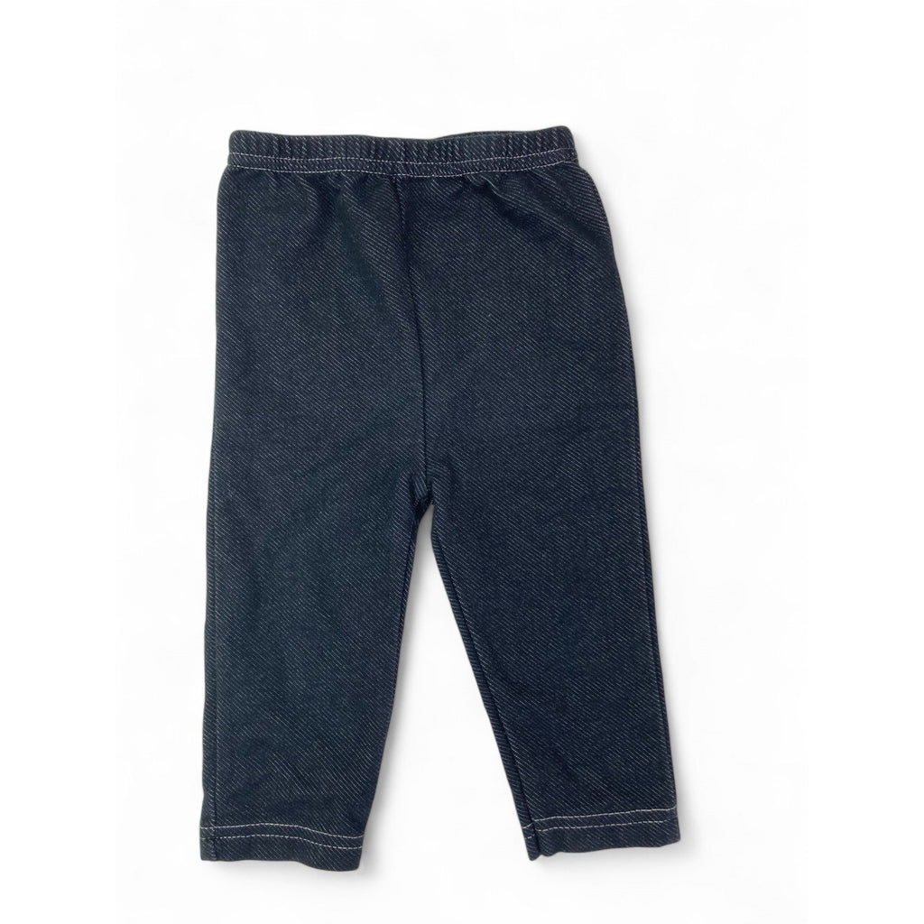 6-9M Black Denim Look Leggings - Bon Bebe
