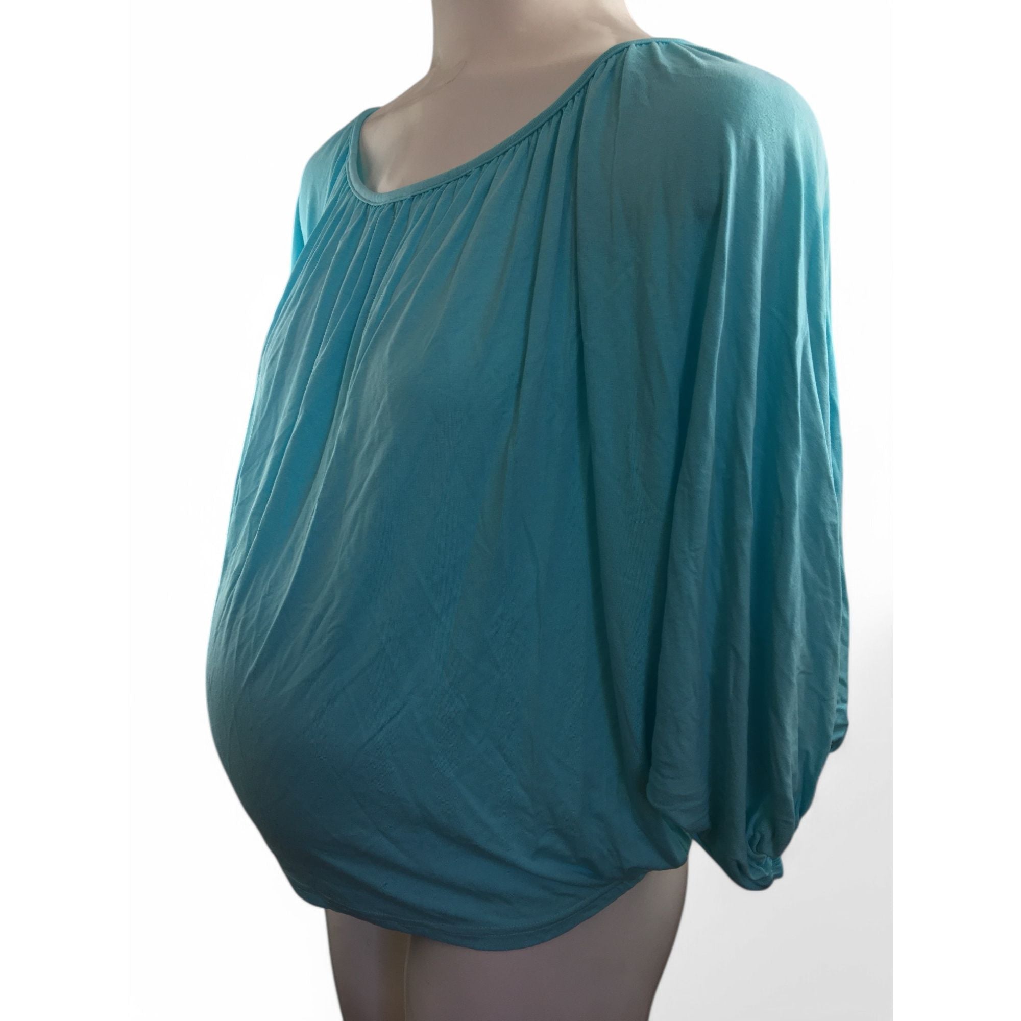 Size 32 - Aqua Batwing Maternity Top - Bellyssimo
