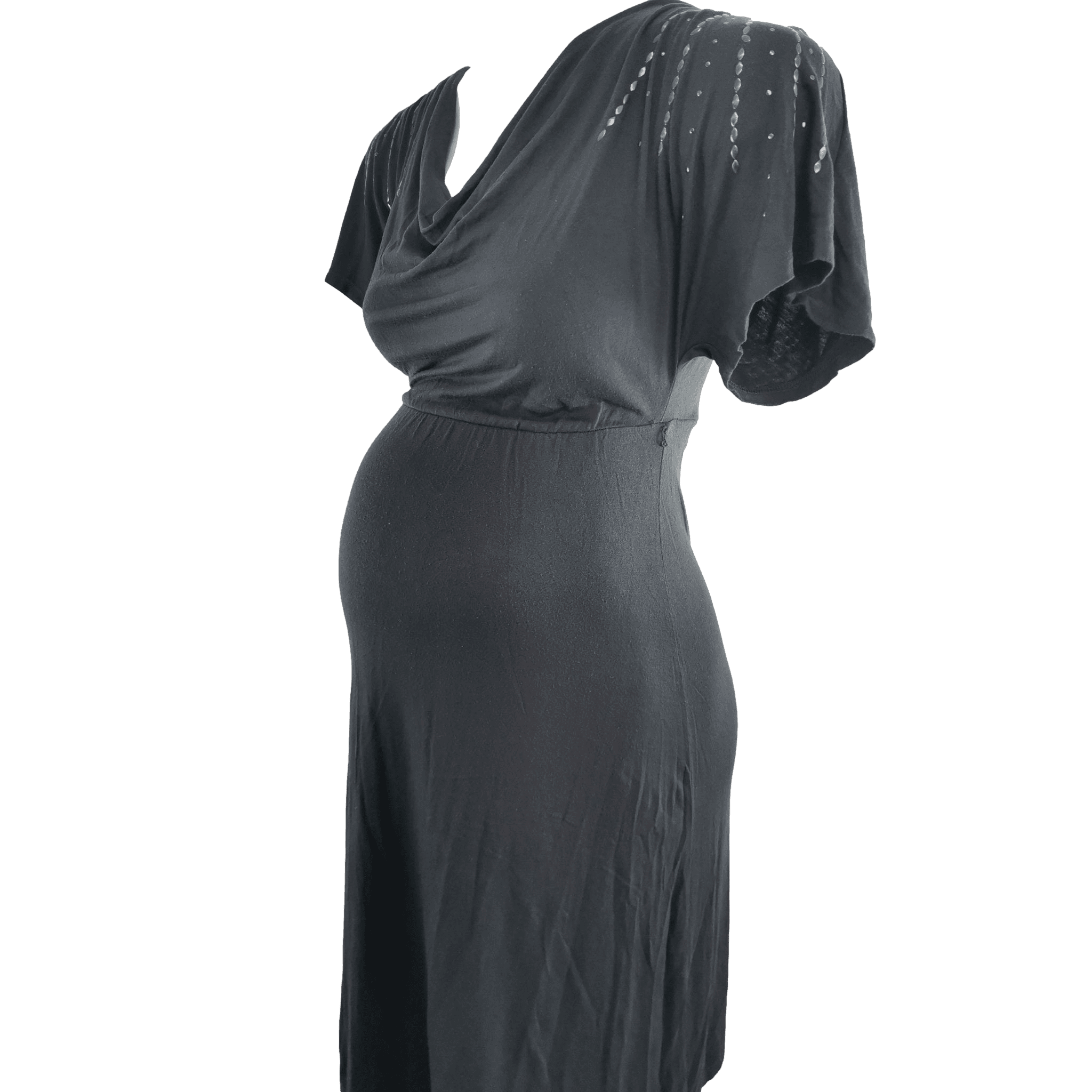 Size XS - Grey Bejeweled Maternity Dress - Liz Lange