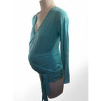 Size 34 - Aqua Wrap Maternity & Nursing Top - Bellyssimo