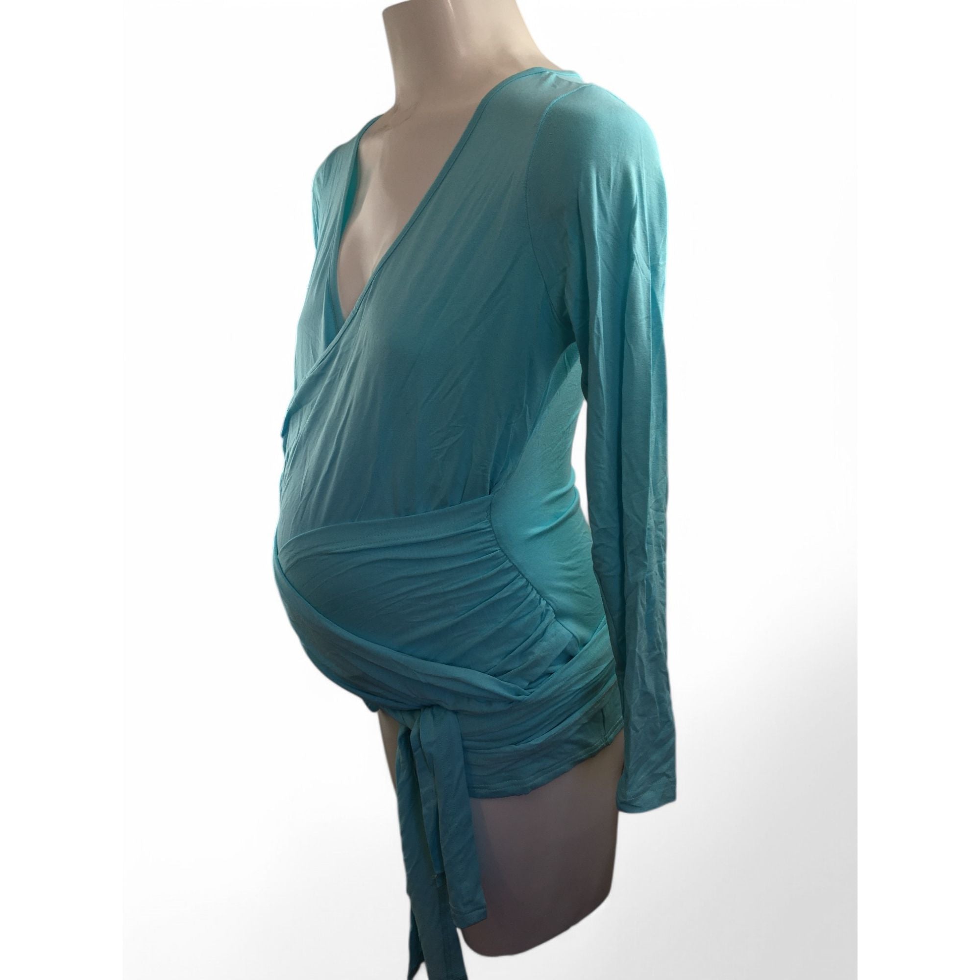 Size 32 - Aqua Wrap Maternity & Nursing Top - Bellyssimo