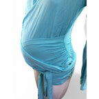 Size 34 - Aqua Wrap Maternity & Nursing Top - Bellyssimo