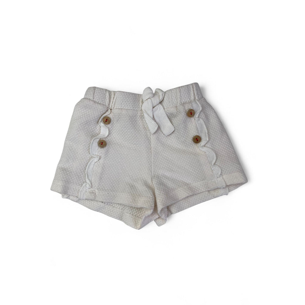3-6 Cream Textured Button Detail Shorts - Zara