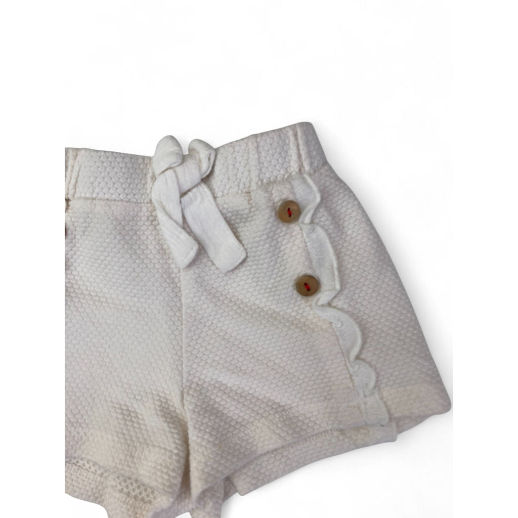 3-6 Cream Textured Button Detail Shorts - Zara
