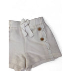 3-6 Cream Textured Button Detail Shorts - Zara