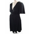 Size 38 - Black Cross-Over Maternity & Nursing Dress - Bellyssimo
