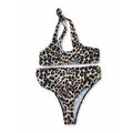 Extra Large - Beige & Black Leopard Print Maternity Two Piece Swimsuit - Shein