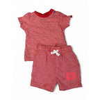 3-6M Coral & White Stripe Summer Set - Mothercare