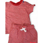3-6M Coral & White Stripe Summer Set - Mothercare