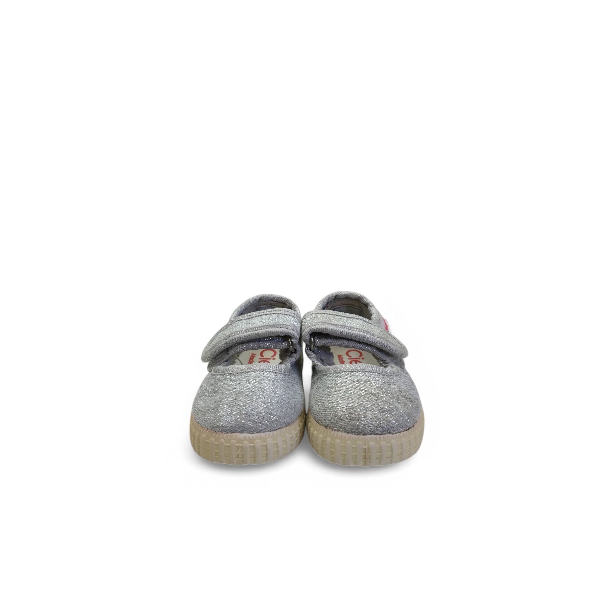 Size 2 - Silver Mary Jane Canvas Shoe - Cienta