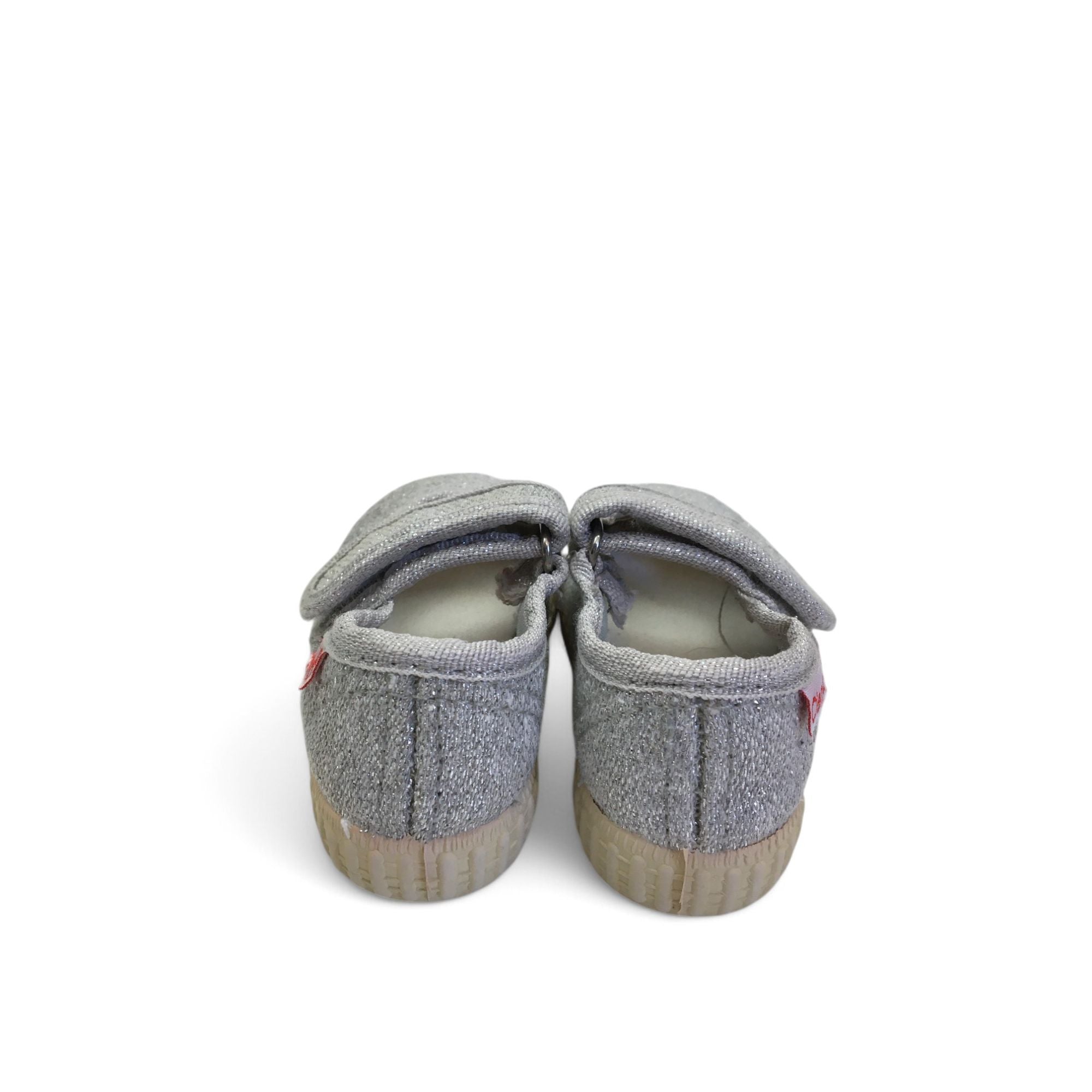 Size 2 - Silver Mary Jane Canvas Shoe - Cienta