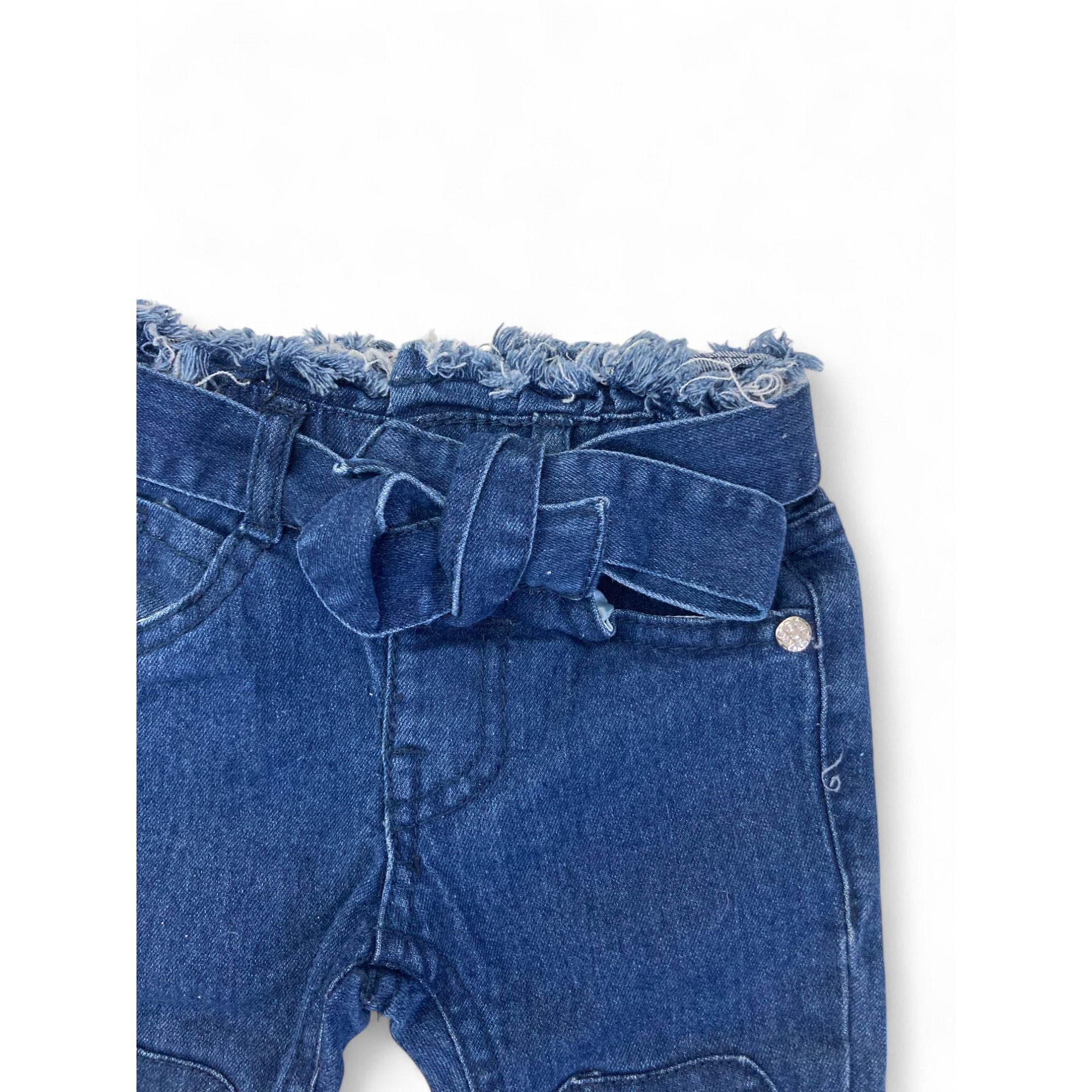 3-6M Dark Blue Paperbag Waist Denim Jeans - Ackermans