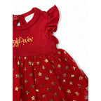 3-6M Red & Gold Tulle Christmas Romper - Cuddlesome