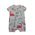 0-3M Grey Zip Dinosaur Romper - Keedo