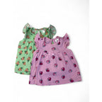 3-6M Pink Strawberry & Mint Floral Tops - OneTwoThree