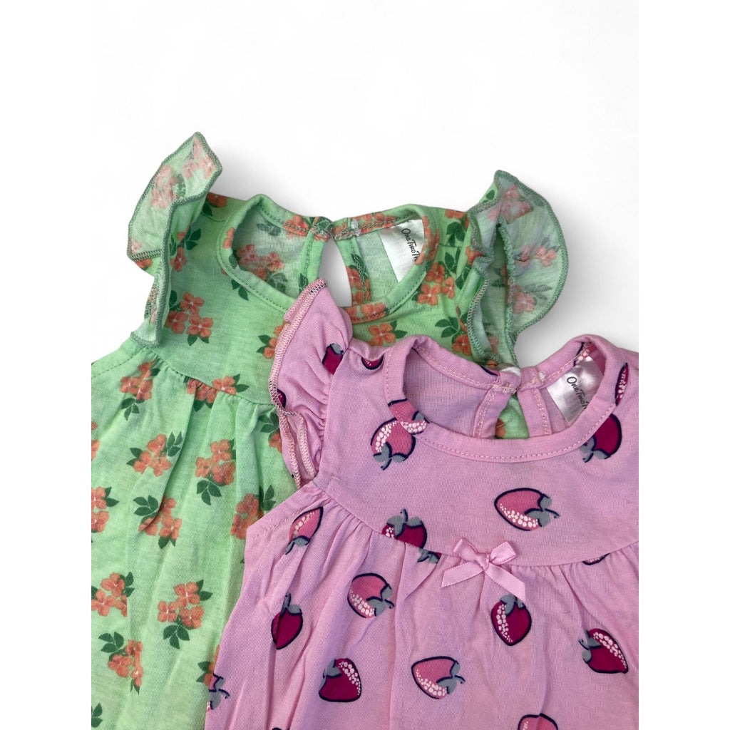3-6M Pink Strawberry & Mint Floral Tops - OneTwoThree