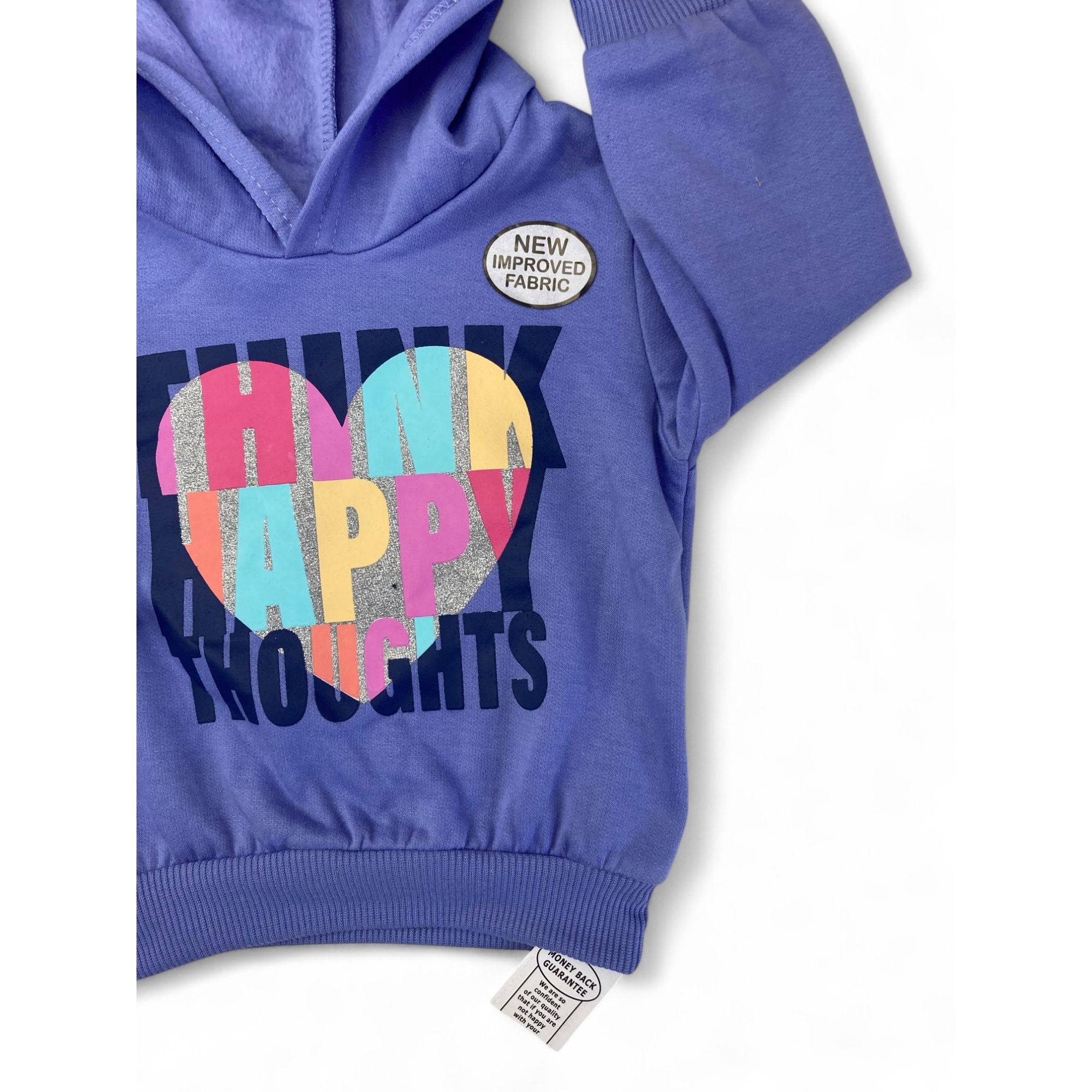 3-6M Purple Glitter Graphic Hoodie - Cuddlesome