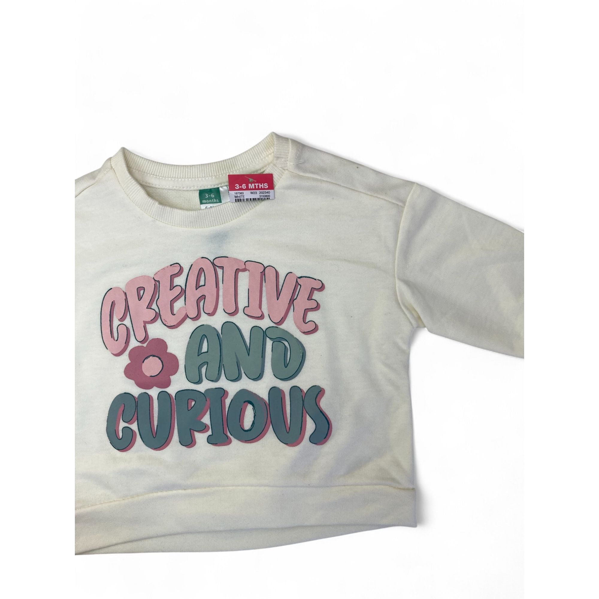 3-6M Cream Creative & Curious Sweater - Ackermans