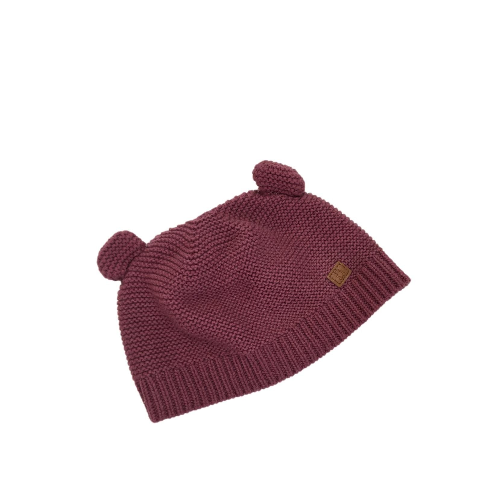 3-6M Mauve Knit Ear Beanie - Woolworths