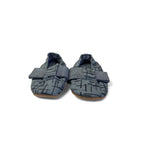 6-12M Dark Green & Grey Fabric Soft Soles Shoes - Myang